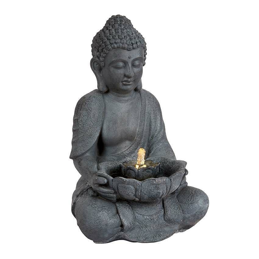 Plug In Outdoor Buddha Water Feature with Light image 2