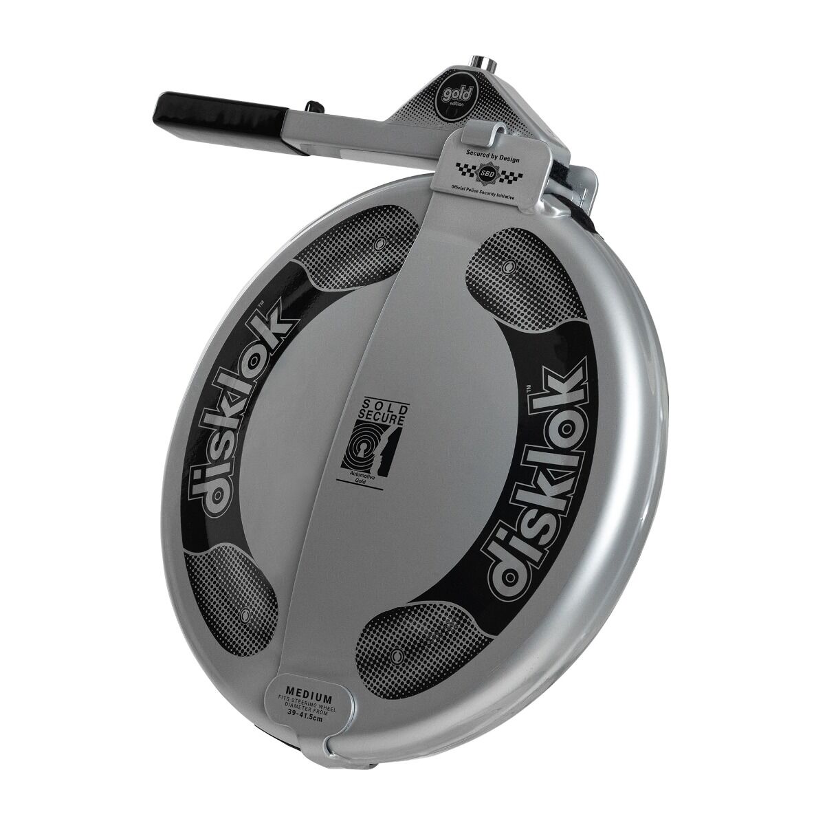 Disklok Gold Edition Medium Silver Car Steering Wheel Lock image 1