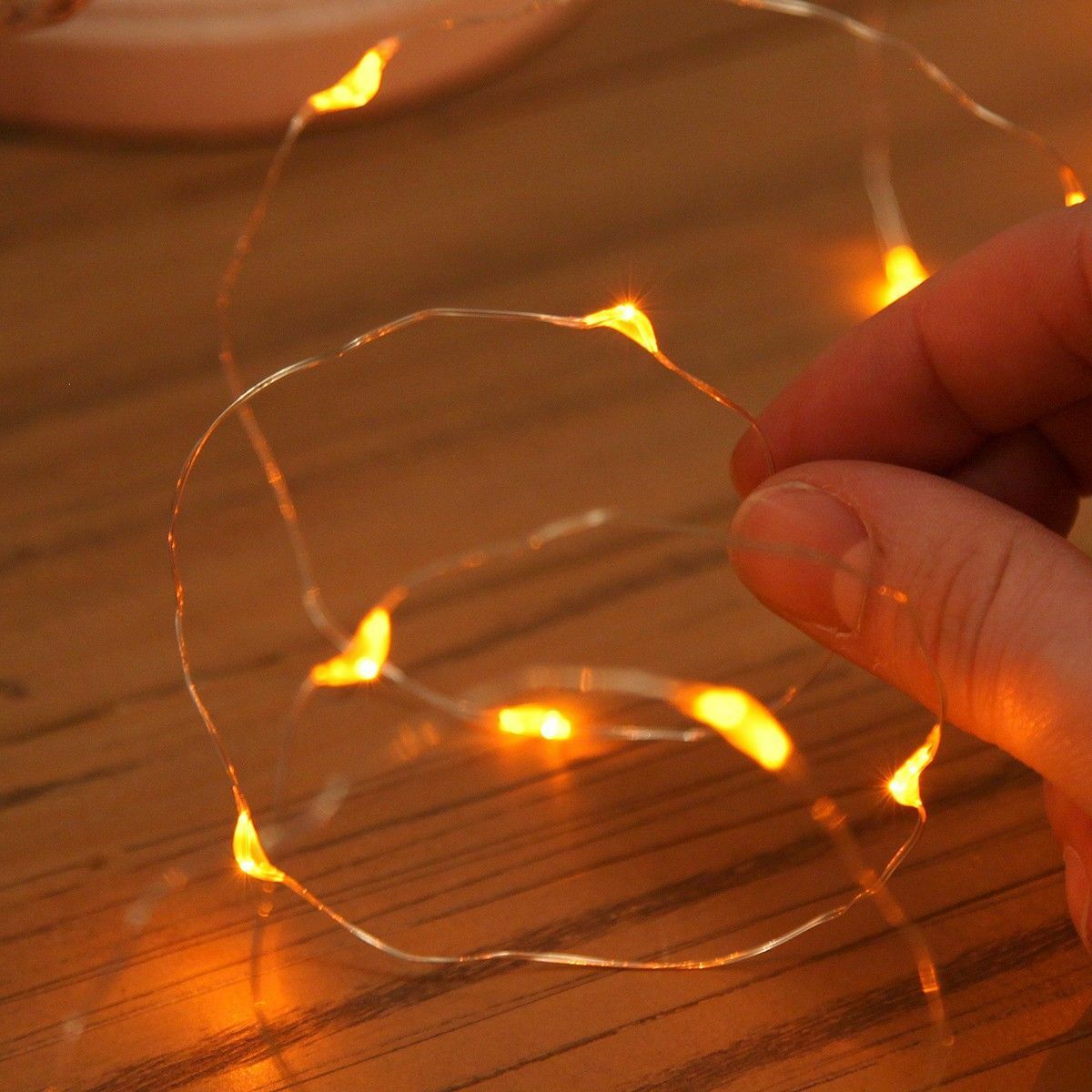 2m Battery Silver Firefly Wire Fairy Lights, 20 Amber LEDs image 3