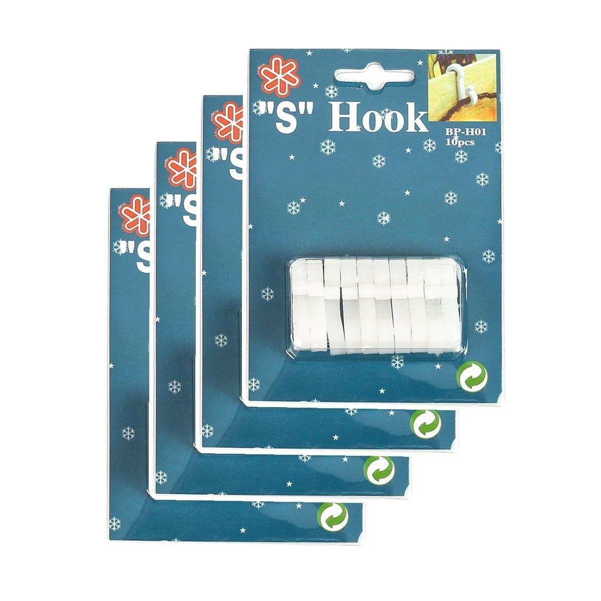 White 'S' Gutter Hooks for 20 metre Lights, 40 Pack image 1