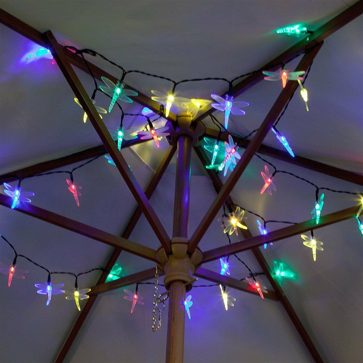 Solar Multi Function Dragonfly Fairy Lights, 100 Multi Colour LEDs, 10m image 8