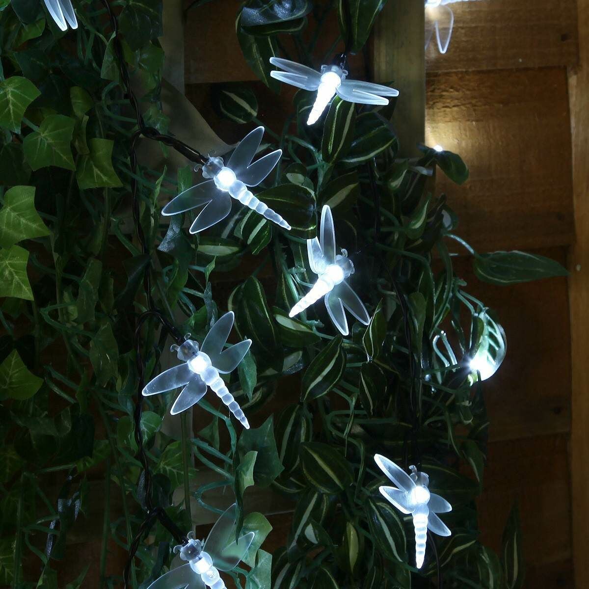 Solar Multi Function Dragonfly Fairy Lights, 100 White LEDs, 10m image 4