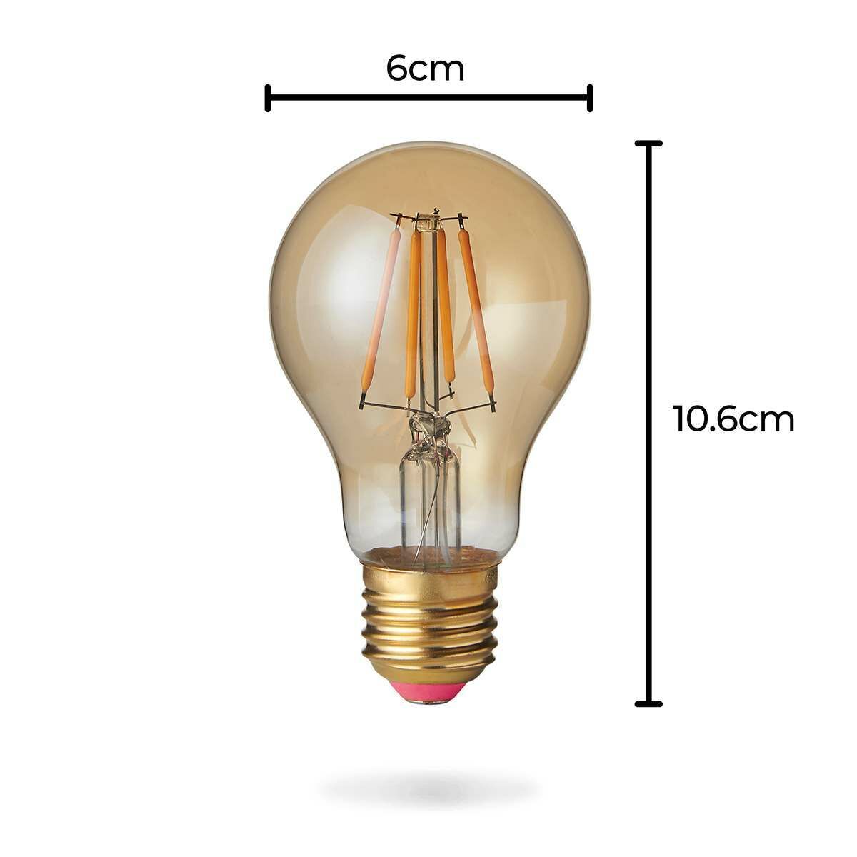 4W E27 Fully Dimmable Vintage Tinted Filament Style, Warm White LED Light Bulb image 2