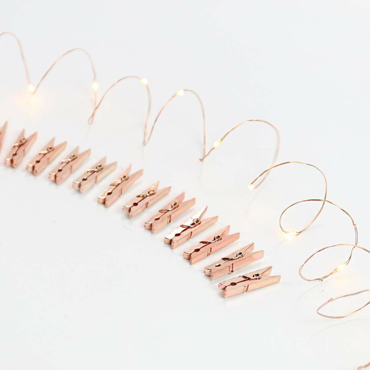 2m Battery Copper Firefly Wire Peg Fairy Lights, 20 Warm White LEDs image 6