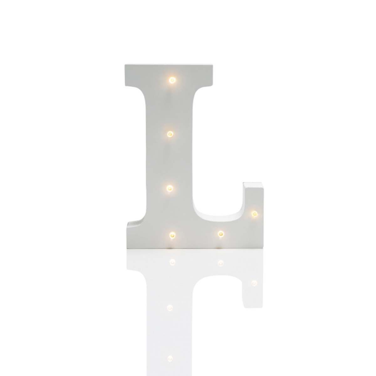Alphabet 'L' Marquee Battery Light Up Circus Letter, Warm White LEDs, 16cm image 1