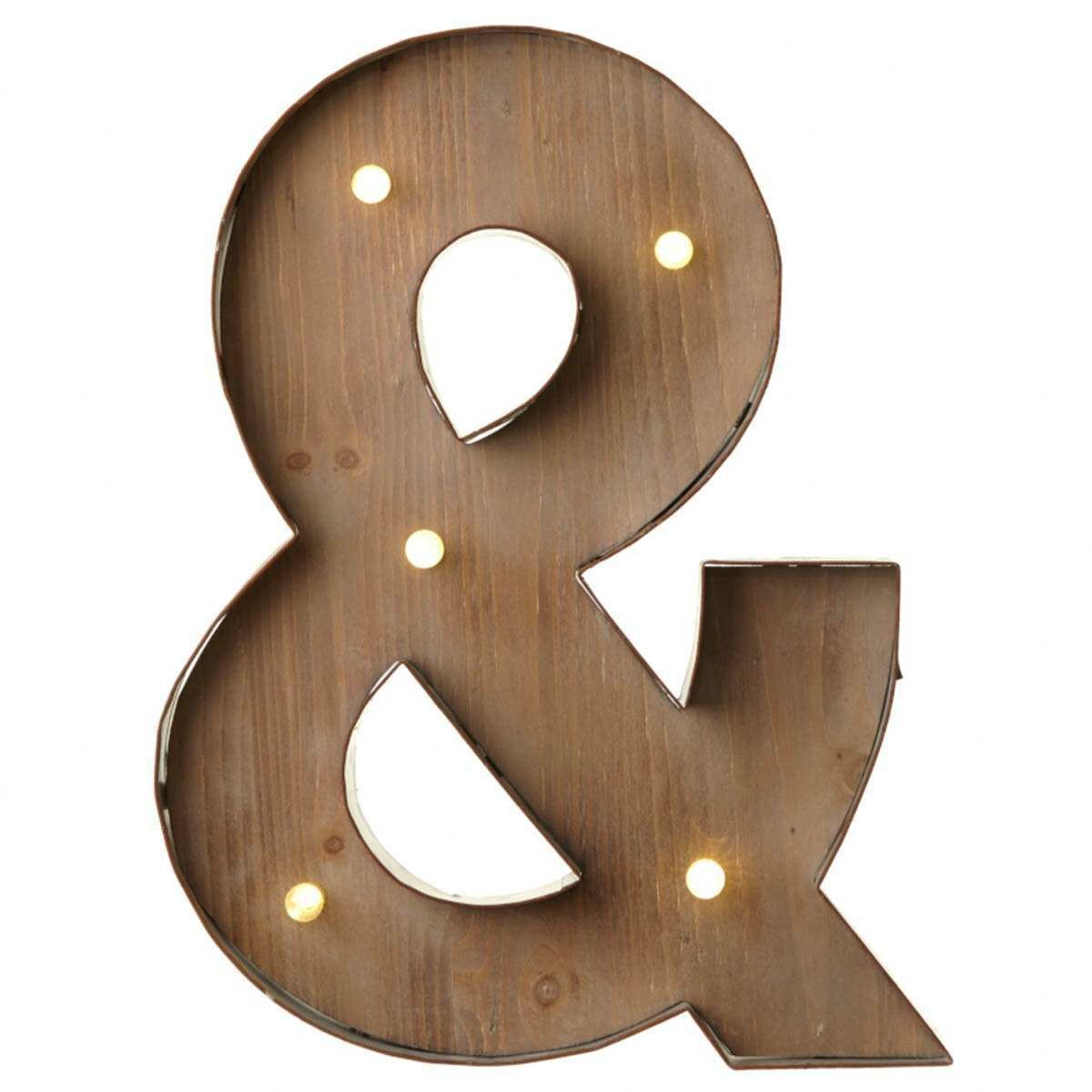 Wood & Metal '&' Battery Light Up Circus Letter, 41cm image 2