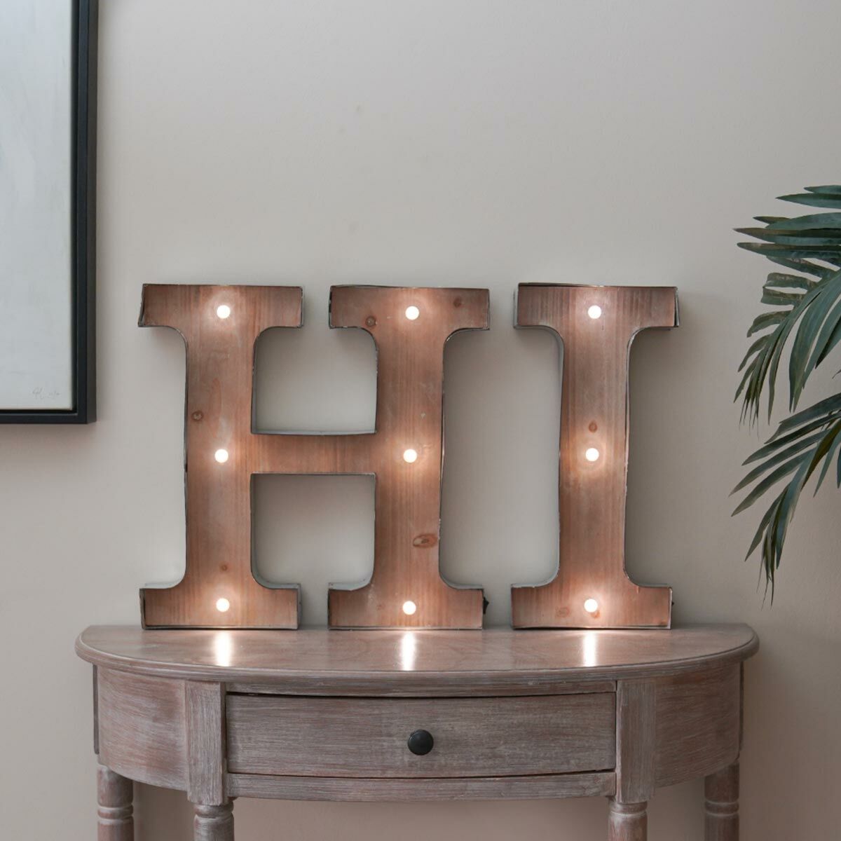 Wood & Metal 'I' Battery Light Up Circus Letter, 41cm image 3
