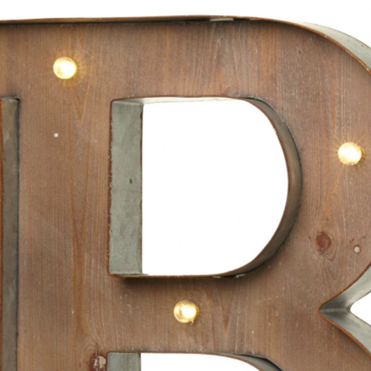 Wood & Metal 'B' Battery Light Up Circus Letter, 41cm image 1