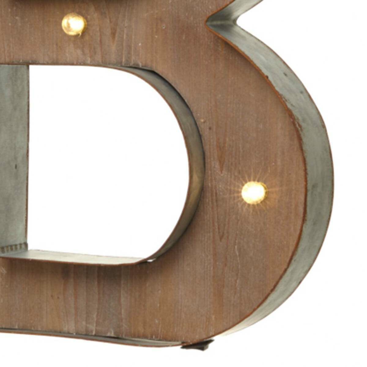 Wood & Metal 'B' Battery Light Up Circus Letter, 41cm image 2