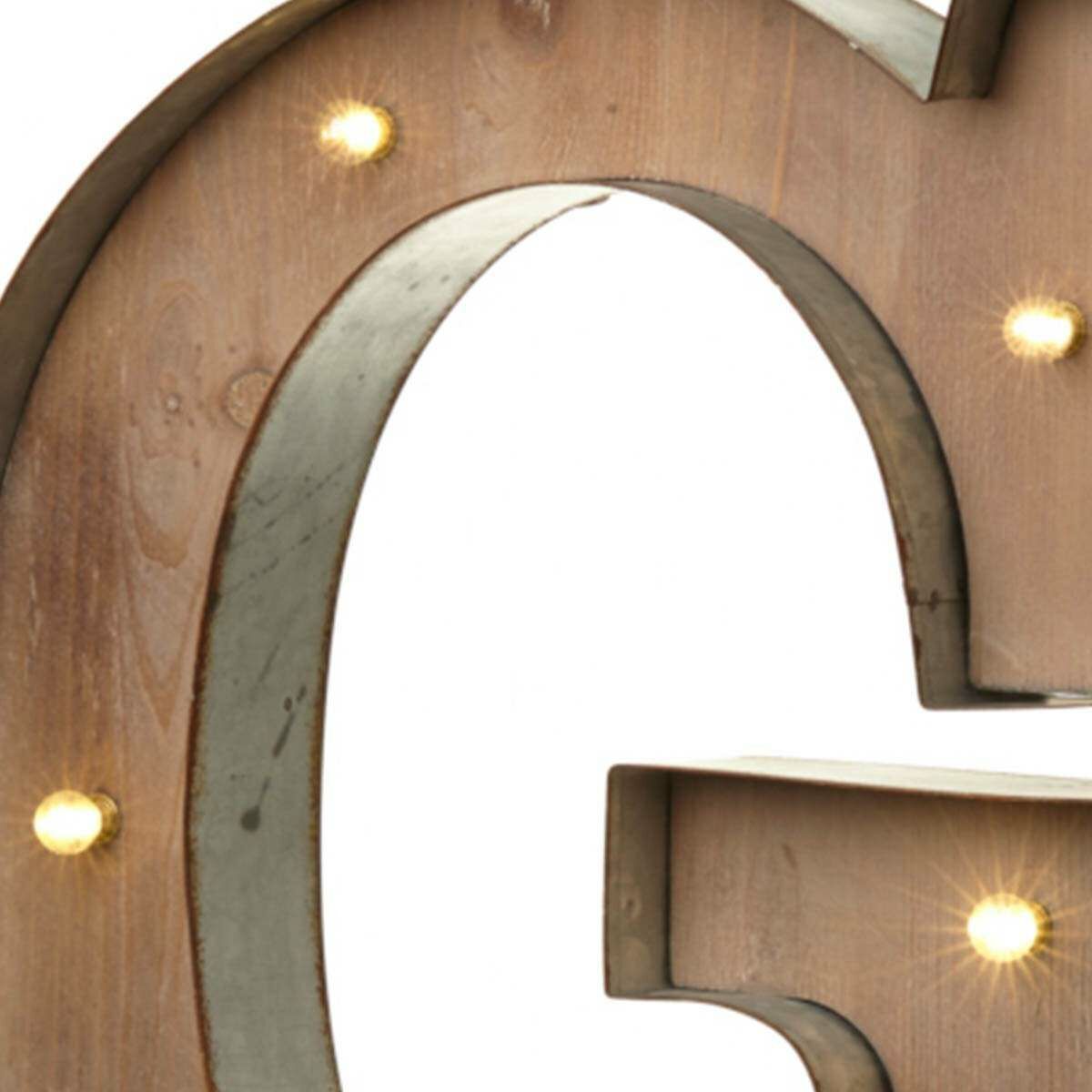 Wood & Metal 'G' Battery Light Up Circus Letter, 41cm image 2