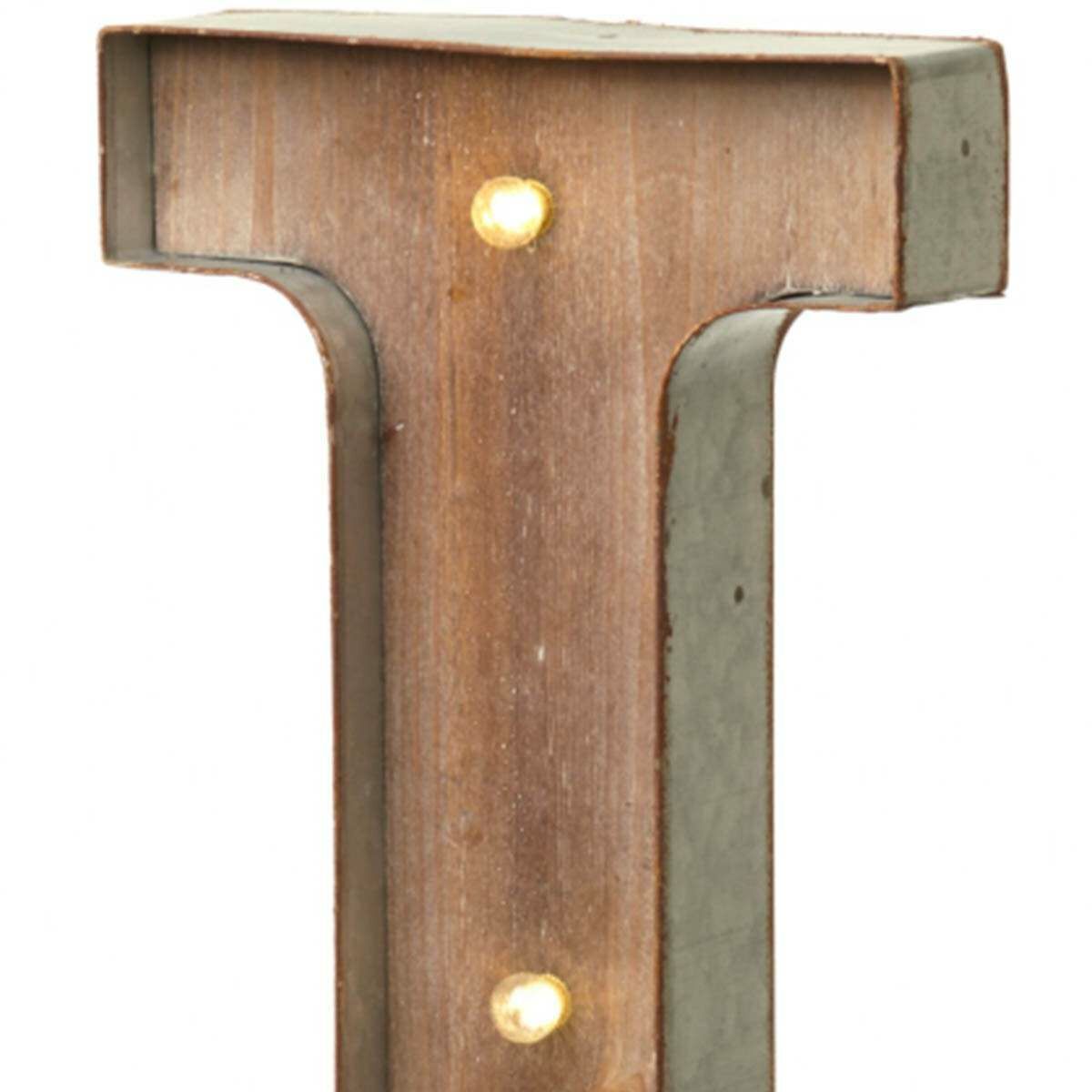 Wood & Metal 'I' Battery Light Up Circus Letter, 41cm image 5