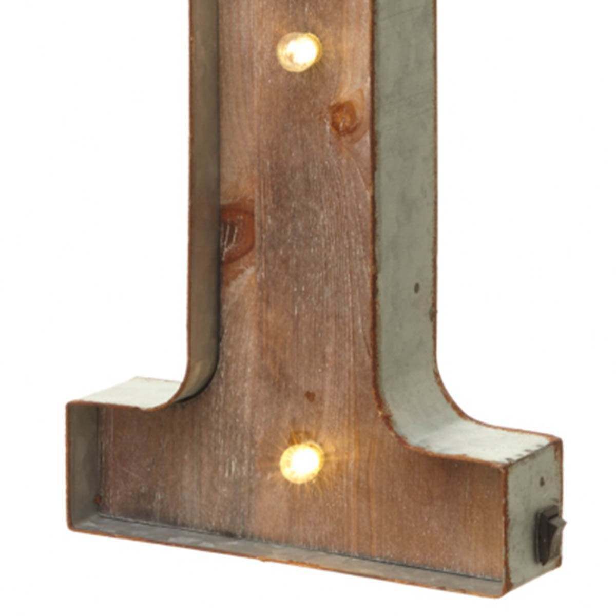Wood & Metal 'I' Battery Light Up Circus Letter, 41cm image 4