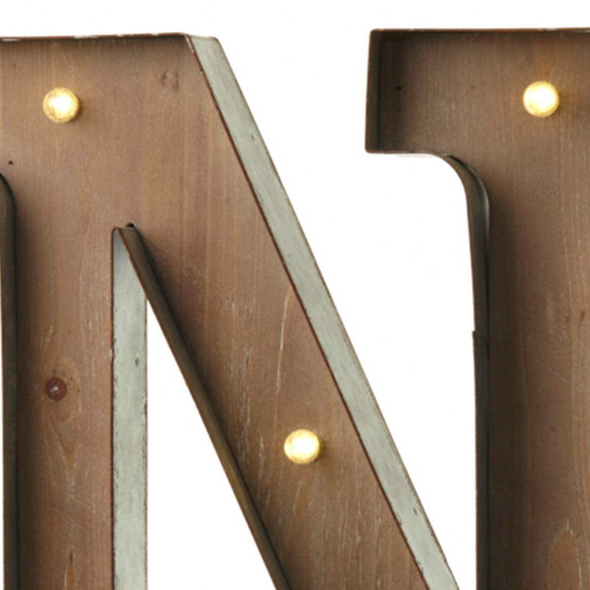 Wood & Metal 'N' Battery Light Up Circus Letter, 41cm image 1