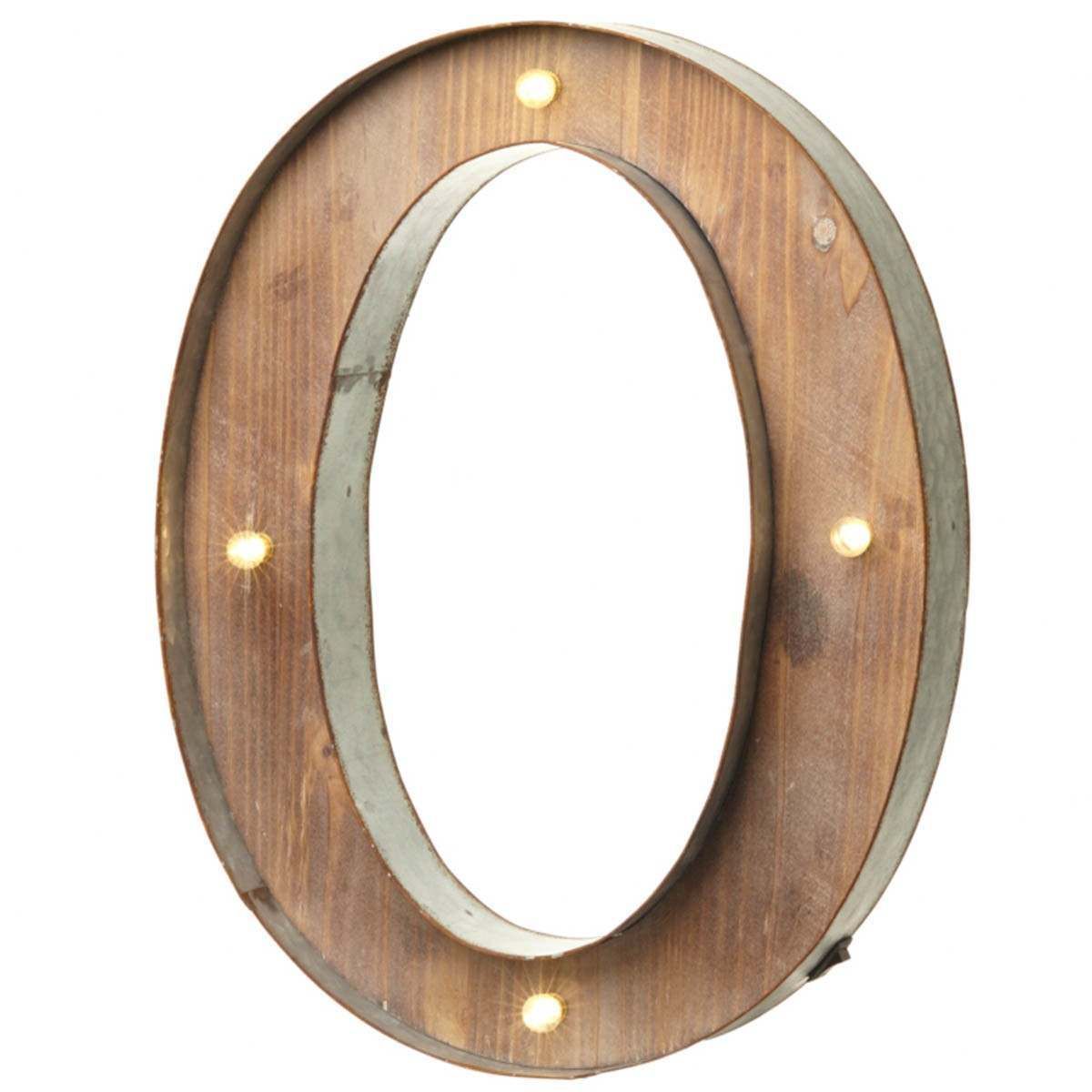 Wood & Metal 'O' Battery Light Up Circus Letter, 40.5cm image 4