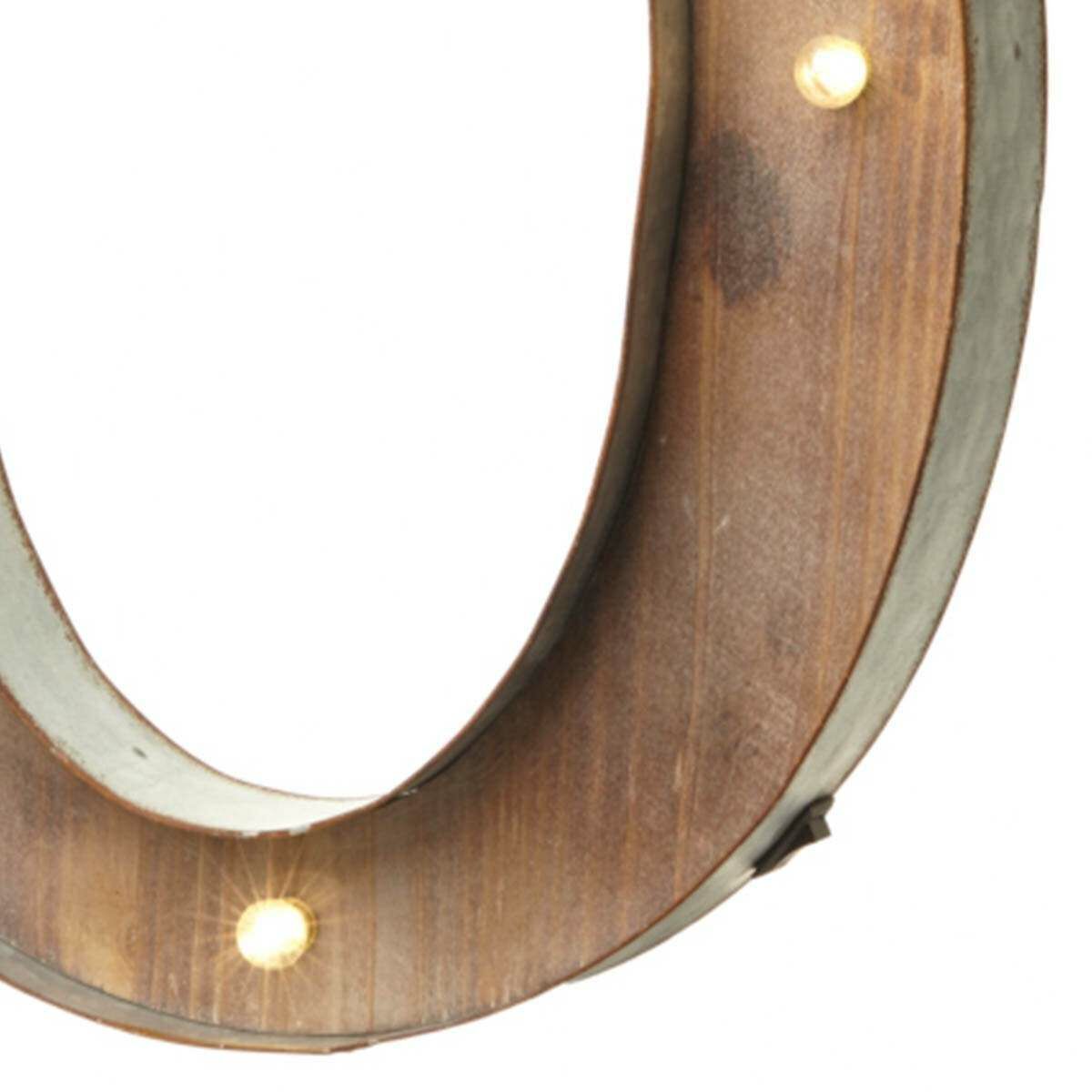 Wood & Metal 'O' Battery Light Up Circus Letter, 40.5cm image 1