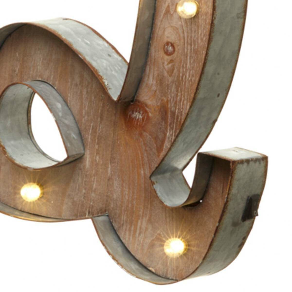 Wood & Metal 'Q' Battery Light Up Circus Letter, 42cm image 3