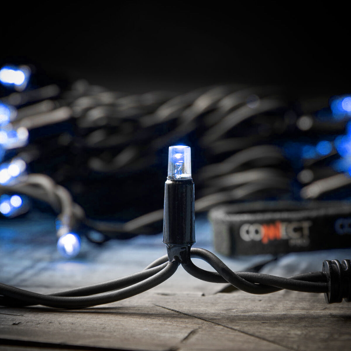 5M Blue String Lights, Connectable, 40 LEDs, Black Cable image 5