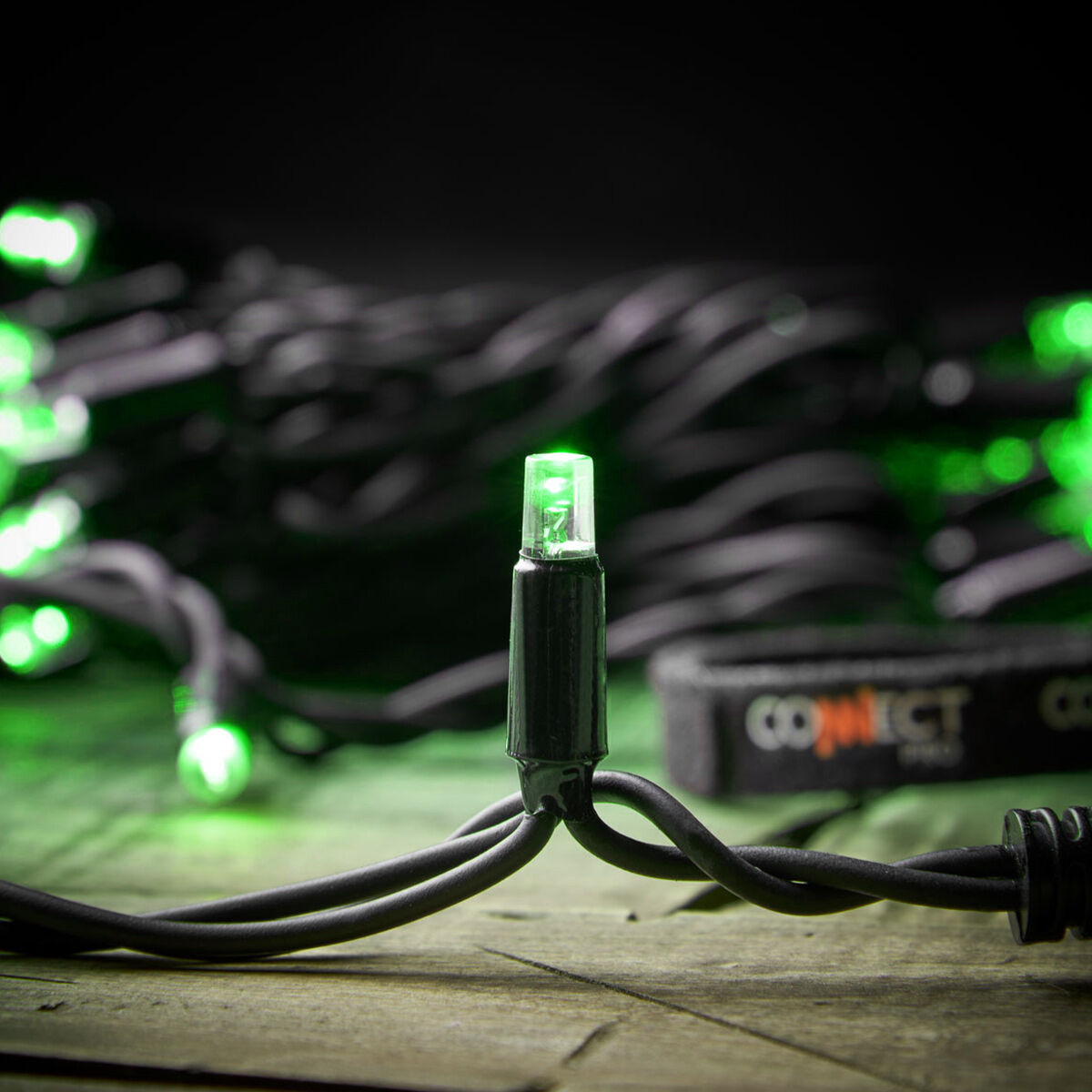 5M Green String Lights, Connectable, 40 LEDs, Black Cable image 5