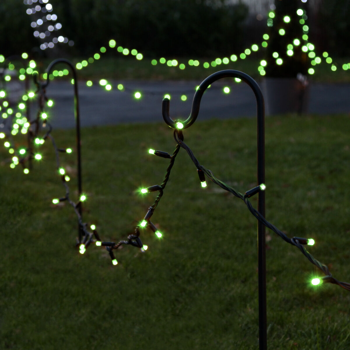 5M Green String Lights, Connectable, 40 LEDs, Black Cable image 2