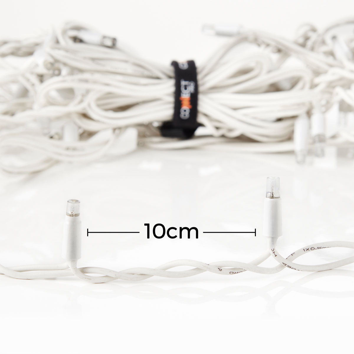 5M Warm White Icicle Light, White Flash Bulb, Connectable, White Rubber Cable image 8