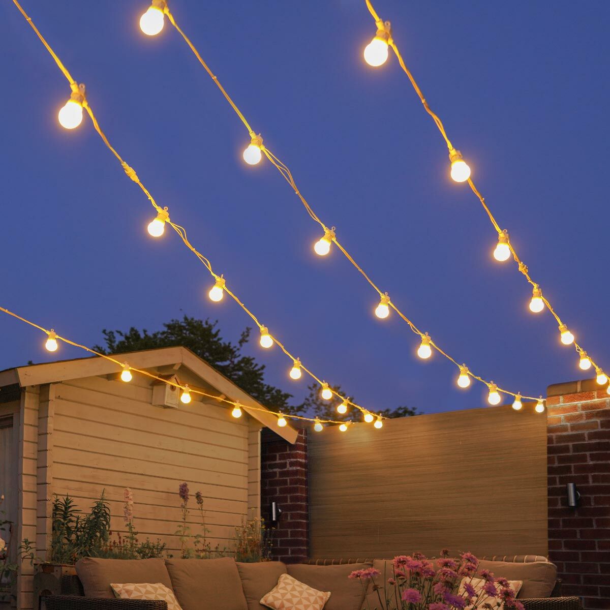 ConnectPro® Festoon Lights, Connectable, Warm White SMD LEDs, Frosted Bulbs, Rubber Cable