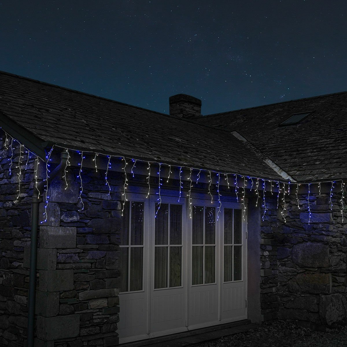 11.8m Christmas Snowing Effect Icicle Lights, 480 Blue &amp; White LEDs image 3