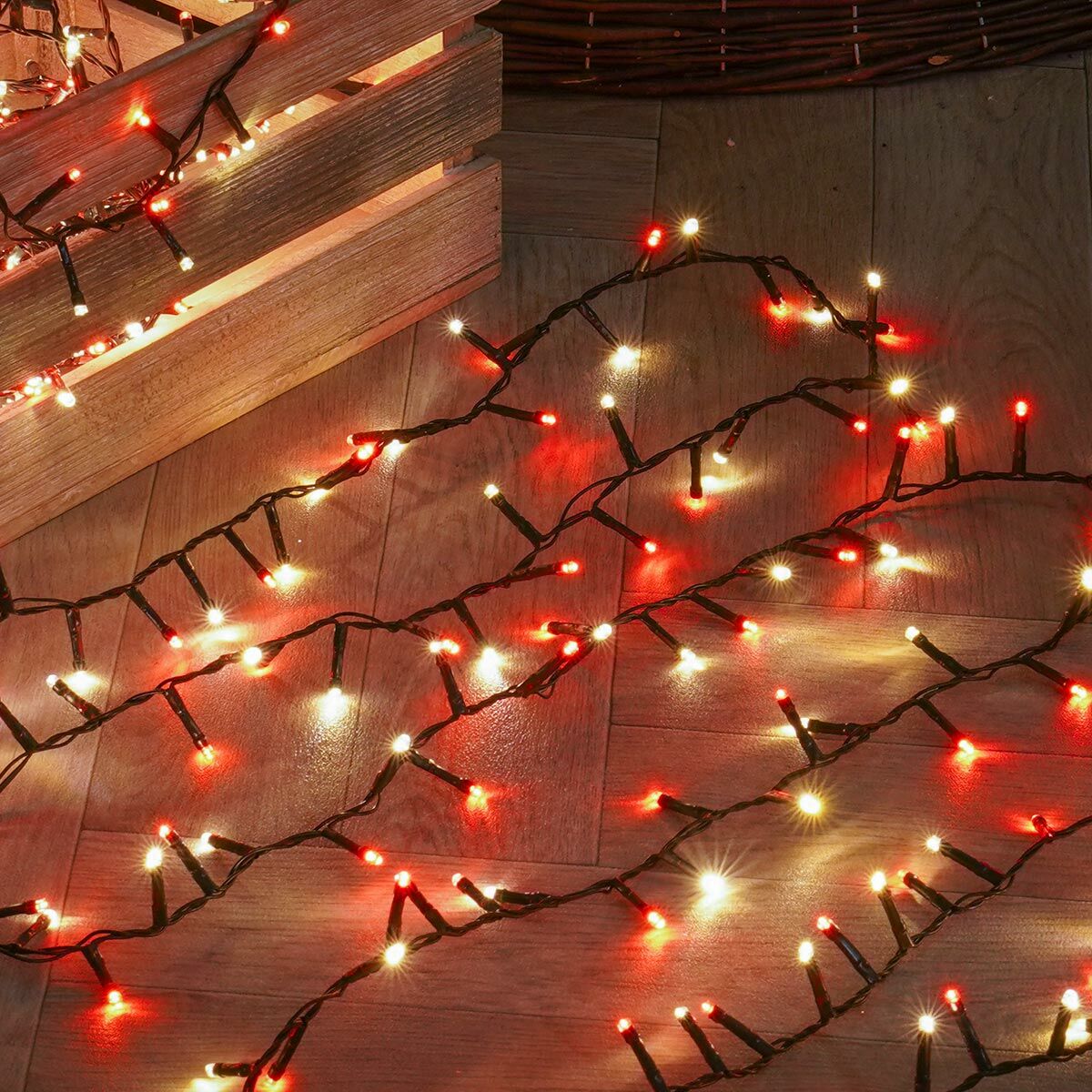 25.9m Outdoor Twinkling Effect Christmas Tree Fairy Lights, 1000 Red & Warm White LEDs image 3
