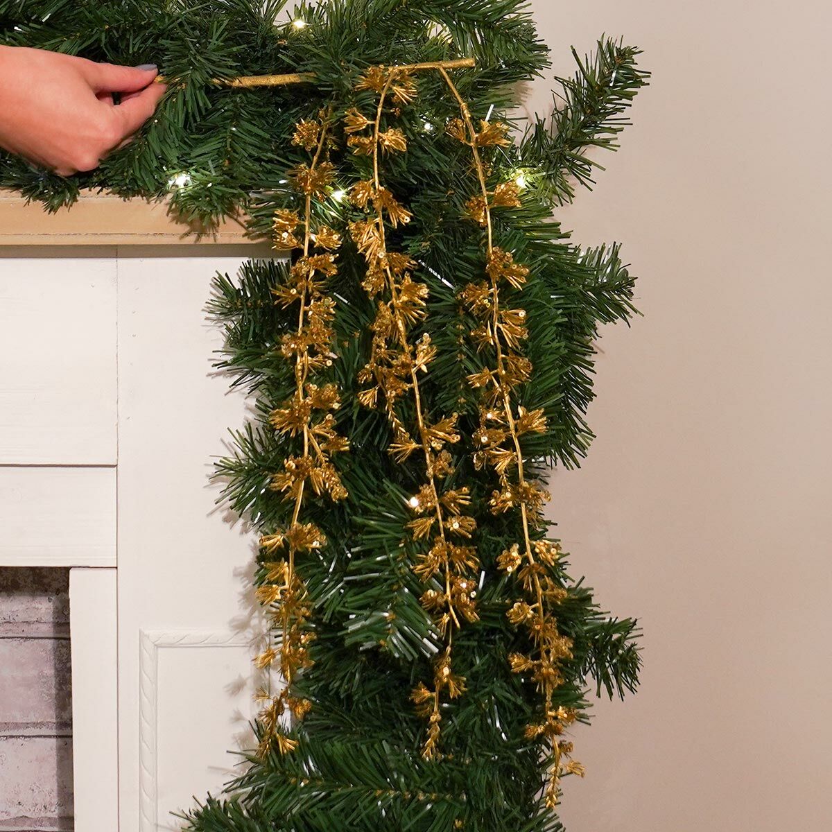 45cm Glitter Drop Stem Christmas Tree Decoration, 4 Pack image 1