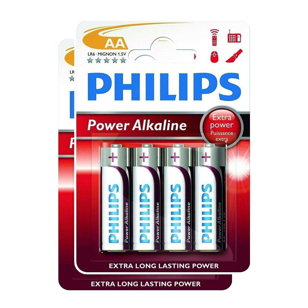 Philips Power Alkaline AA Batteries (Pack of 8) image 1