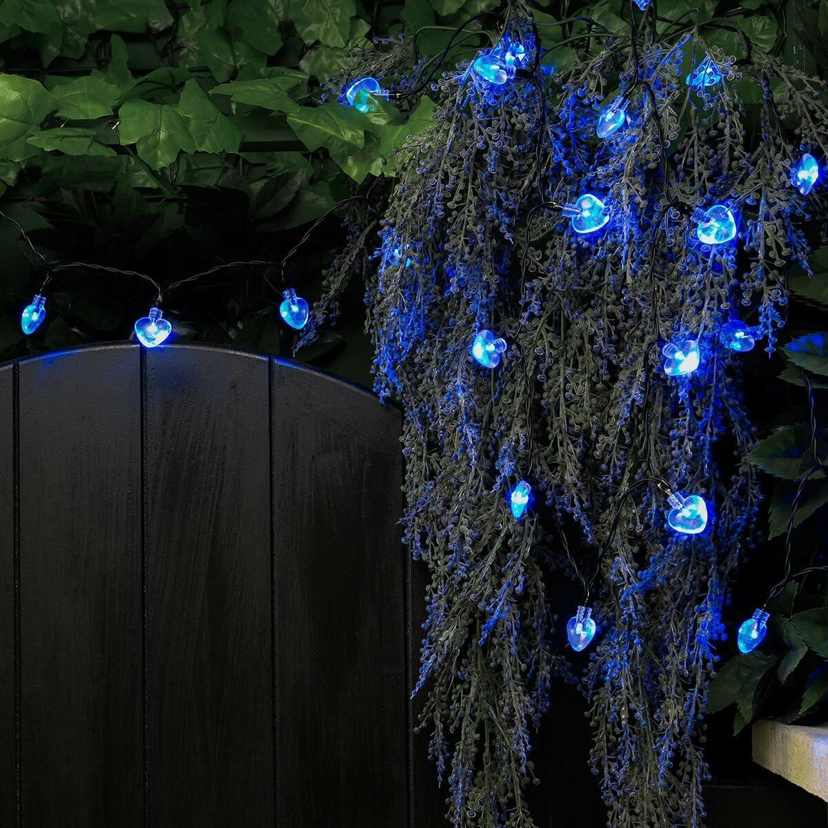 Solar Multi Function Heart Fairy Lights,100 Blue LEDs, 10m image 5