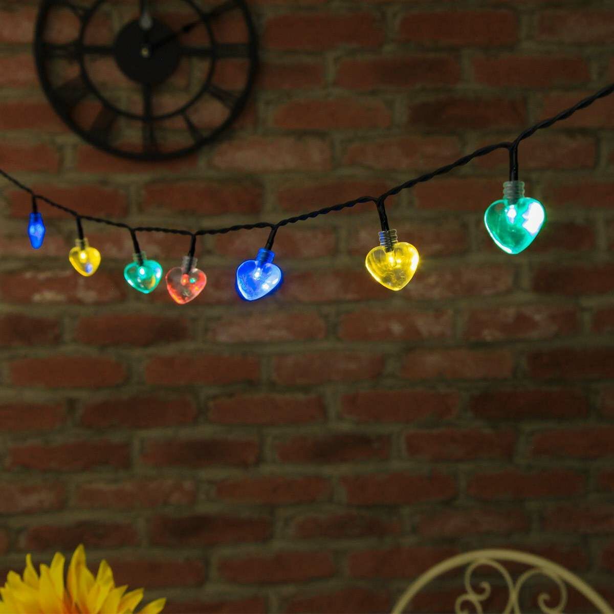 Solar Multi Function Heart Fairy Lights, 100 Multi Colour LEDs, 10m image 7
