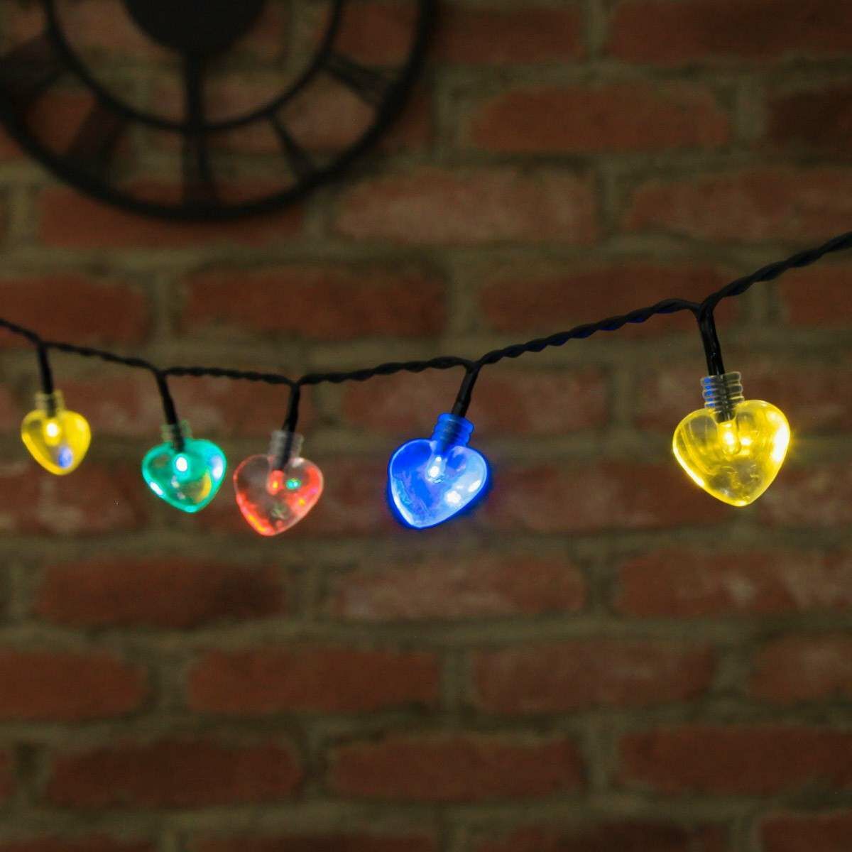 Solar Multi Function  Heart Fairy Lights, 50 Multi Colour LEDs, 5m image 4