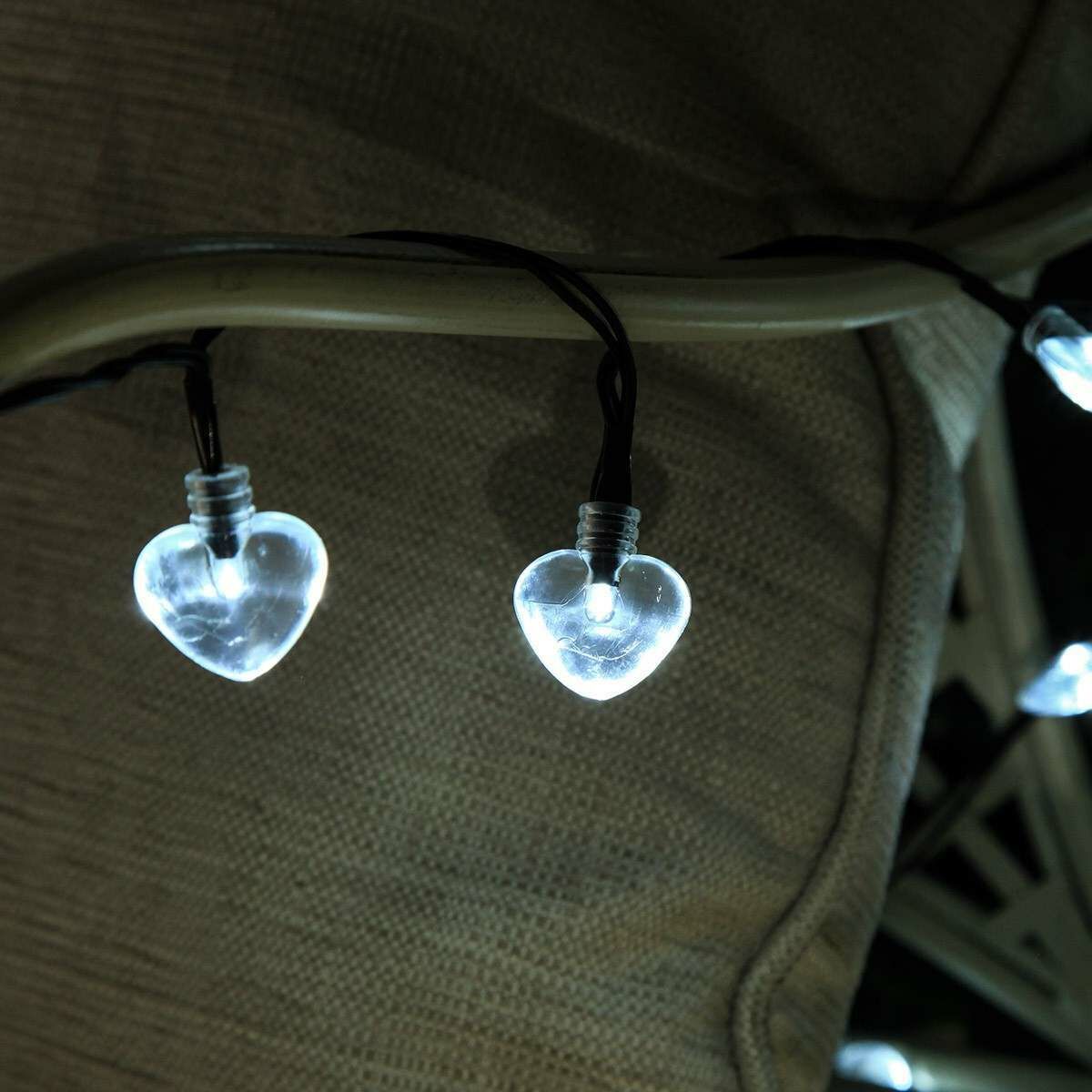 Solar Multi Function  Heart Fairy Lights, 100 White LEDs, 10m image 7