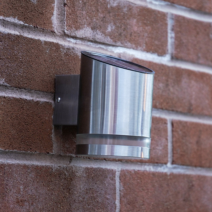 Solar Stainless Steel Welcome Wall Light image 2