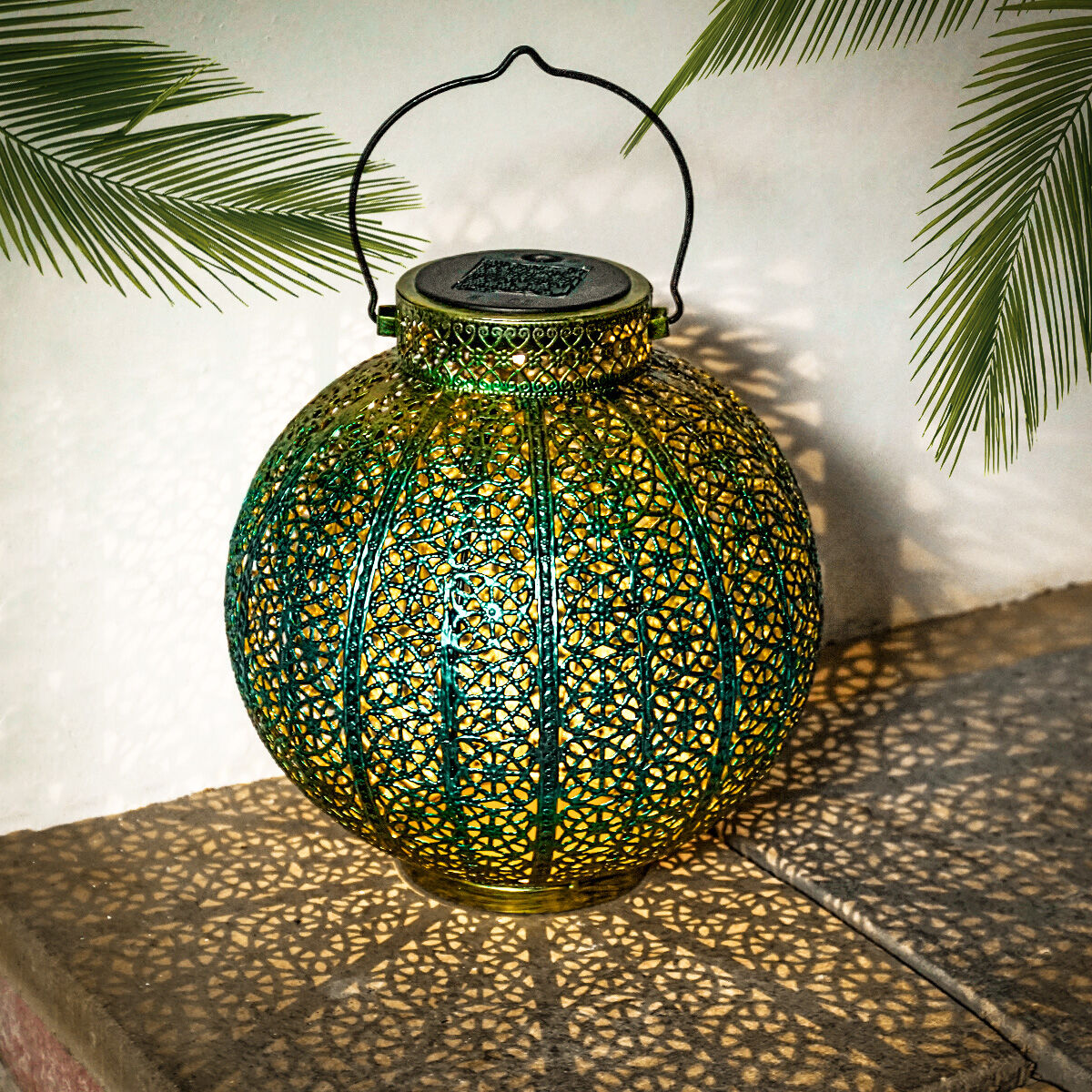Solar Blue and Gold Moroccan Lantern image 9