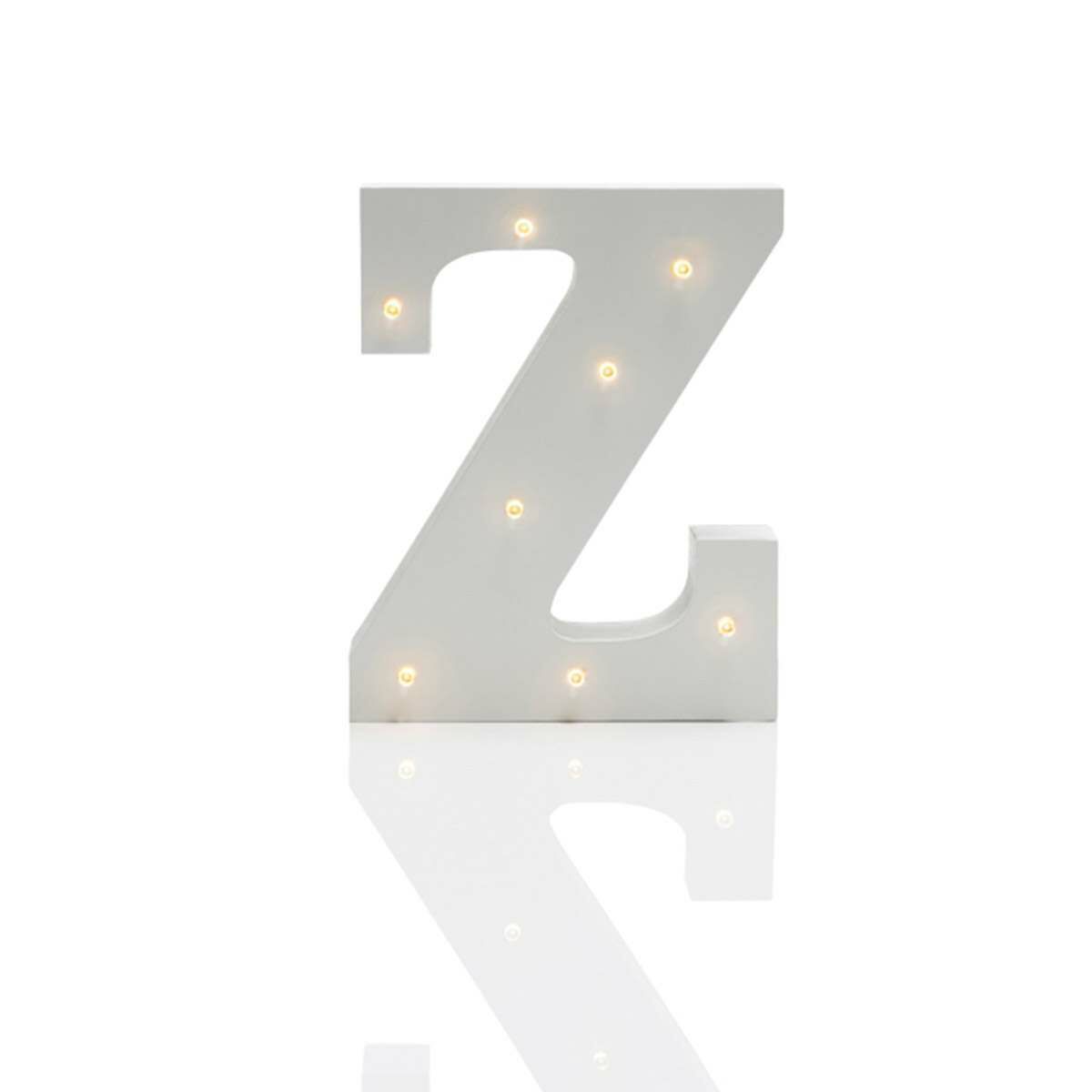 Alphabet 'Z' Marquee Battery Light Up Circus Letter, Warm White LEDs, 16cm image 1