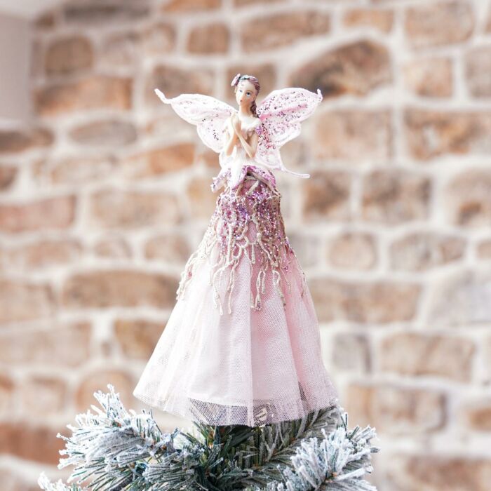 Gold Angel Fairy Christmas Tree Top Topper Decoration Vintage Style 23cm 