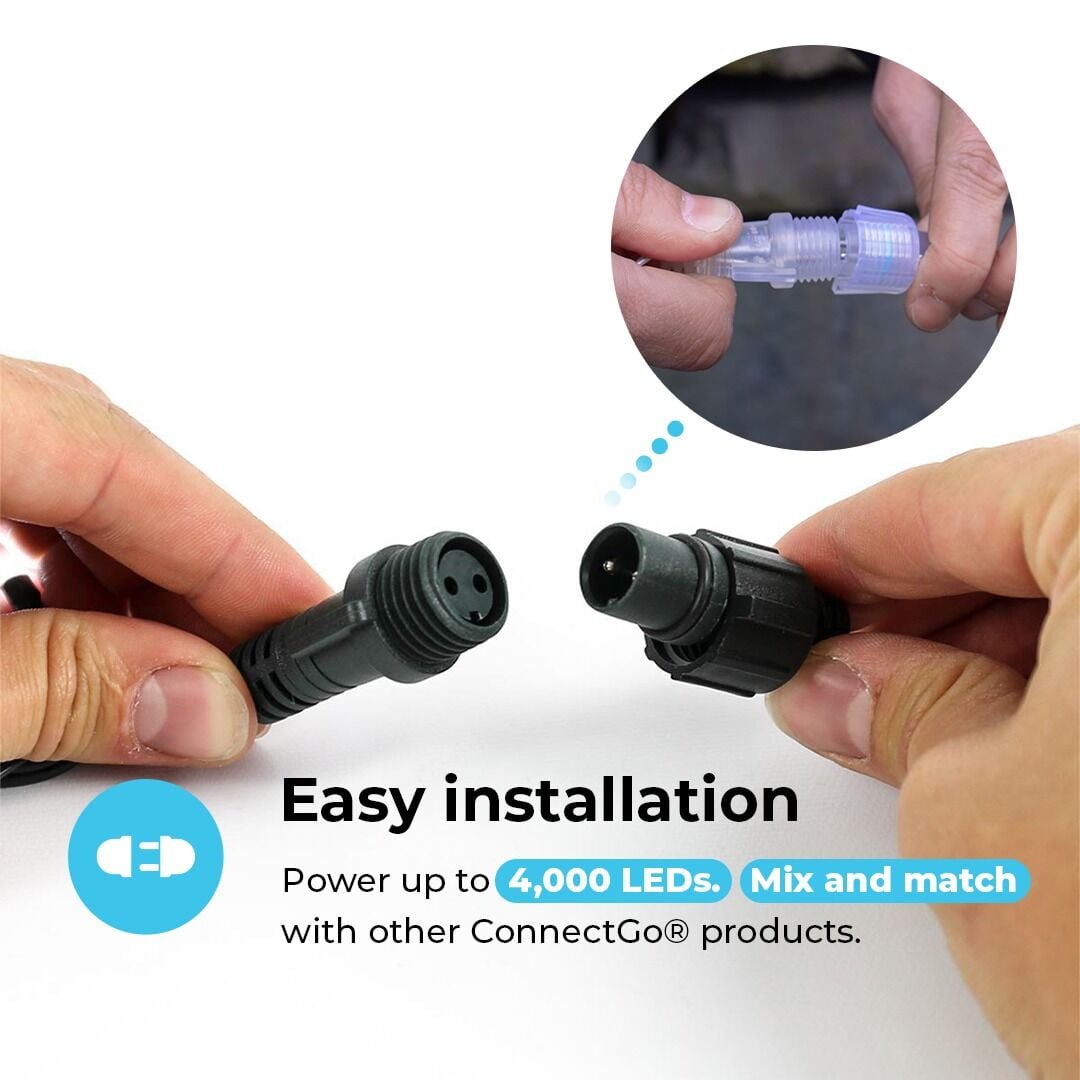 ConnectGo® Outdoor LED Cluster Lights, Connectable, Green Cable image 6