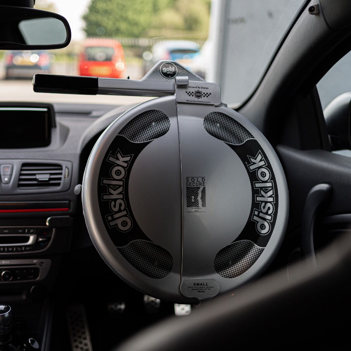 Disklok Small Silver Car Steering Wheel Lock