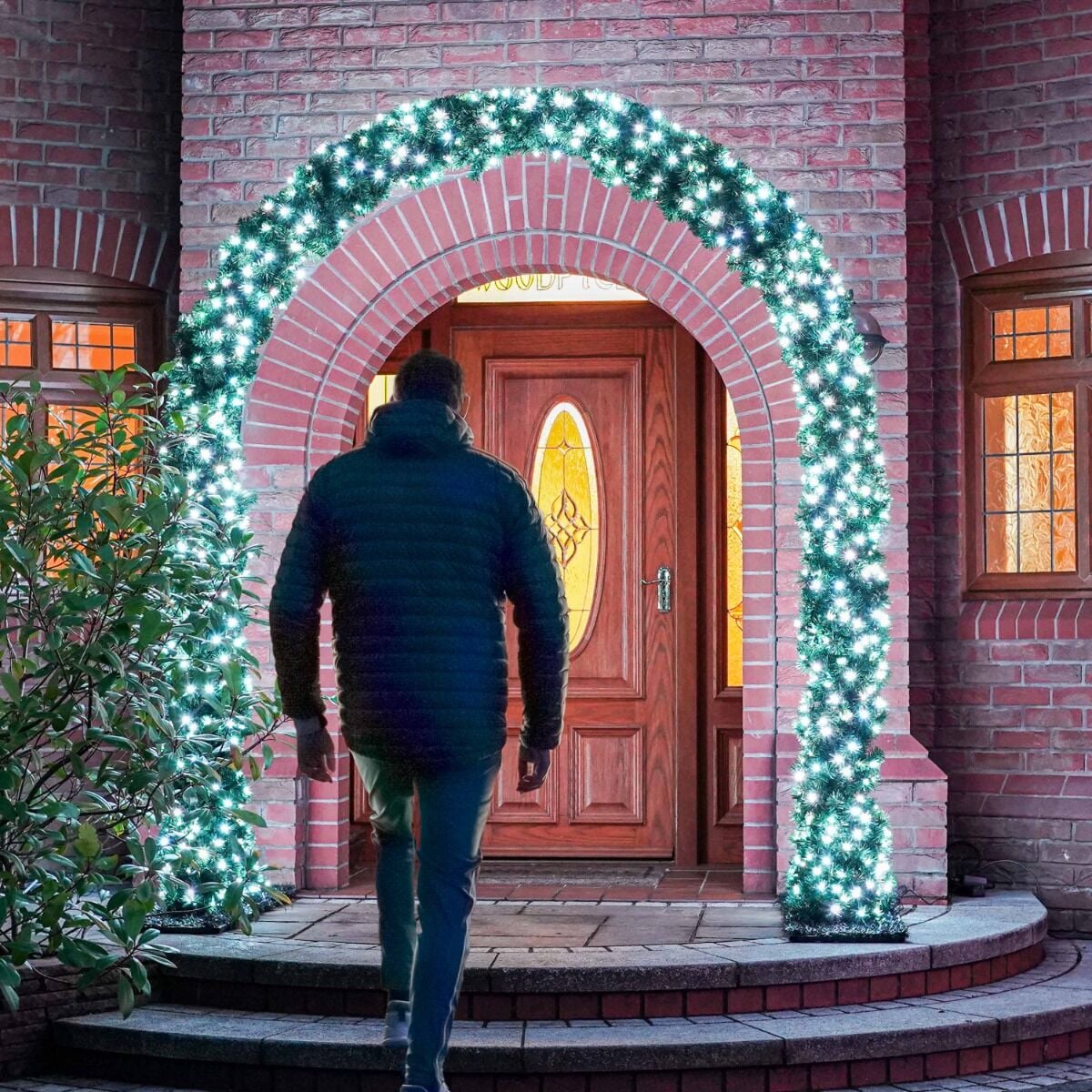 2.5m Outdoor Green Commercial Christmas Pre Lit Archway, ConnectGo® LEDs image 1