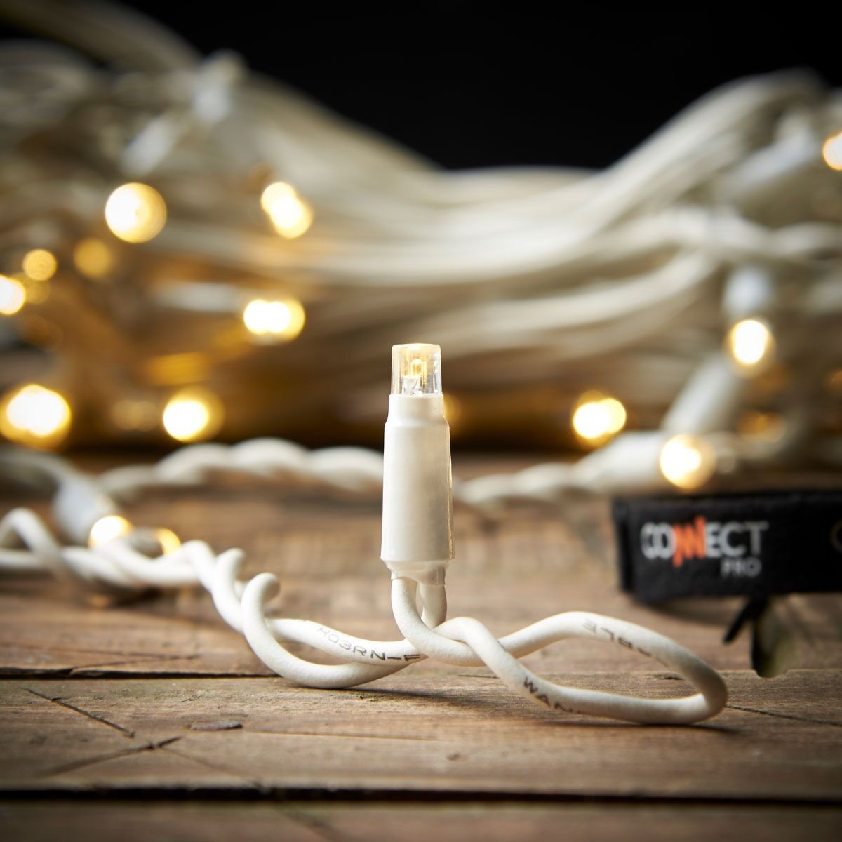 Connectable Warm White Curtain Lights on White Rubber Cable image 7