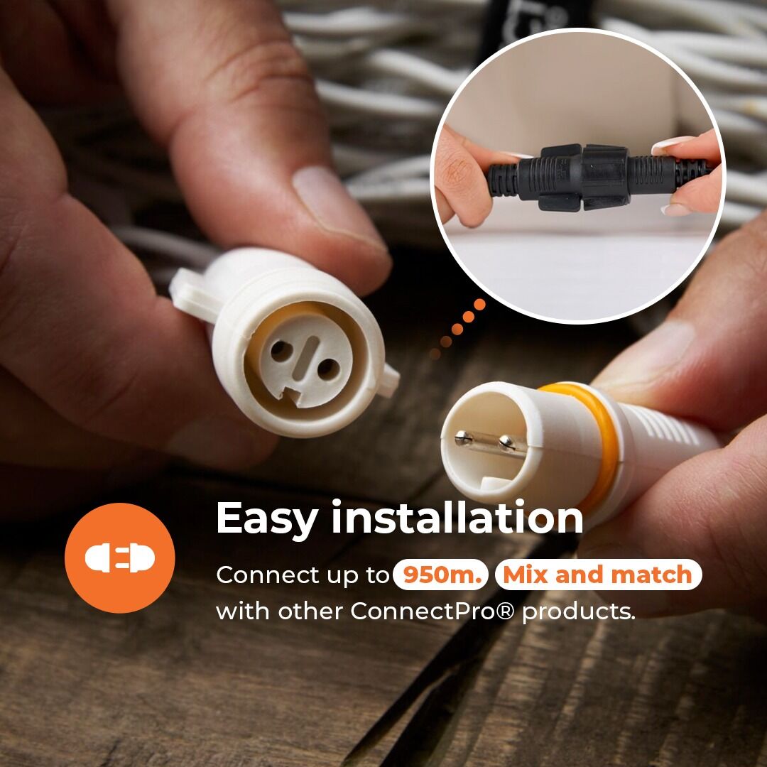 Connectable String Lights on White Rubber Cable image 5