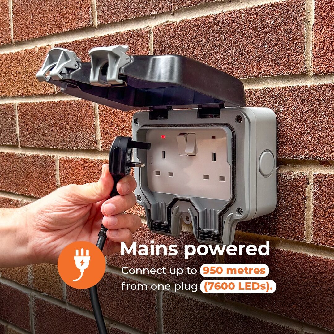 Connectable Festoon Lights with Frosted Bulbs on Black Rubber Cable image 7