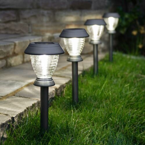 Amugmilk Solar Lights Outdoor Pathway Decorative,2 Pack LED Color Changing Garden Christmas Lights,2 Pack Waterproof 3D RGB Crystal Stakes,Outdoor Decor for Landscape Path Yard Patio Walkway 