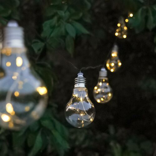 Solar Powered Retro Bulb String Lights For Garden Outdoor Fairy Summer Lamp BBO 