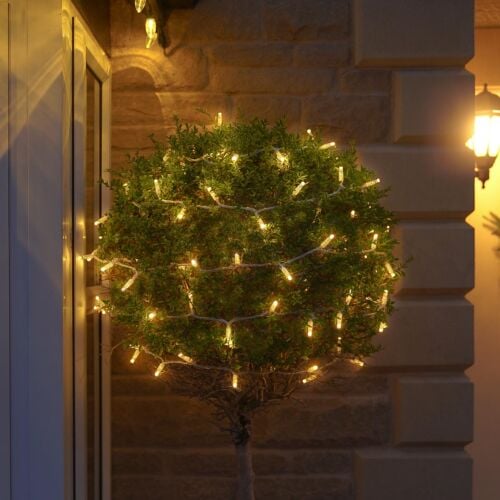 ConnectGo® Warm White Connectable Outdoor Fairy Lights Clear Cable