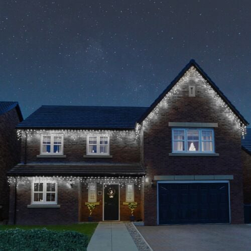 ConnectPro® Icicle Lights, Flash Bulb LEDs, Connectable, Black Rubber Cable