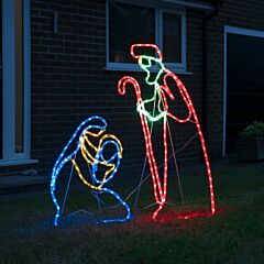 1m Outdoor Mary and Joseph Rope Light Christmas Silhouette