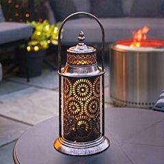 Solar Bronze Metal Moroccan Lantern 