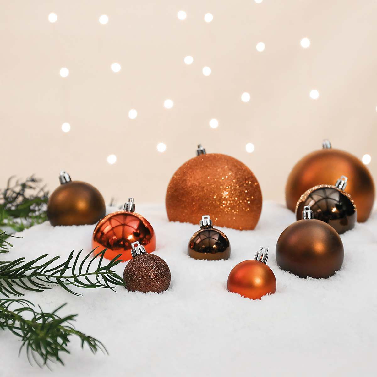 Chocolate Baubles Christmas Tree Pack of 10-60mm Shatterproof Baubles 